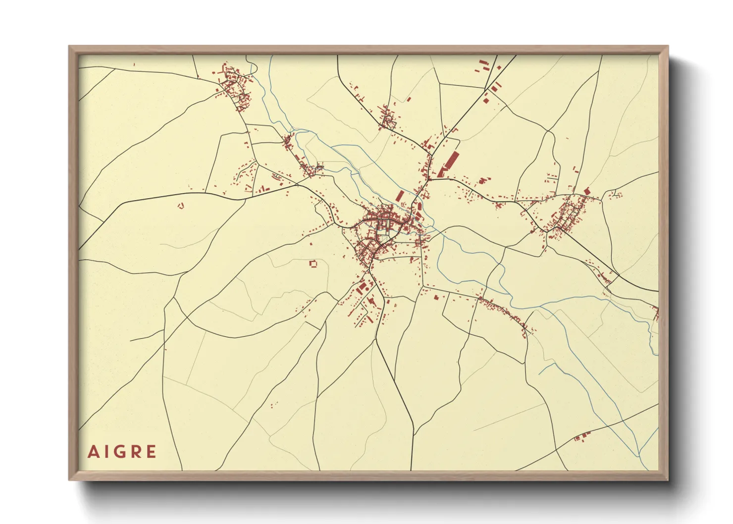 Une affiche de carte sur Aigre