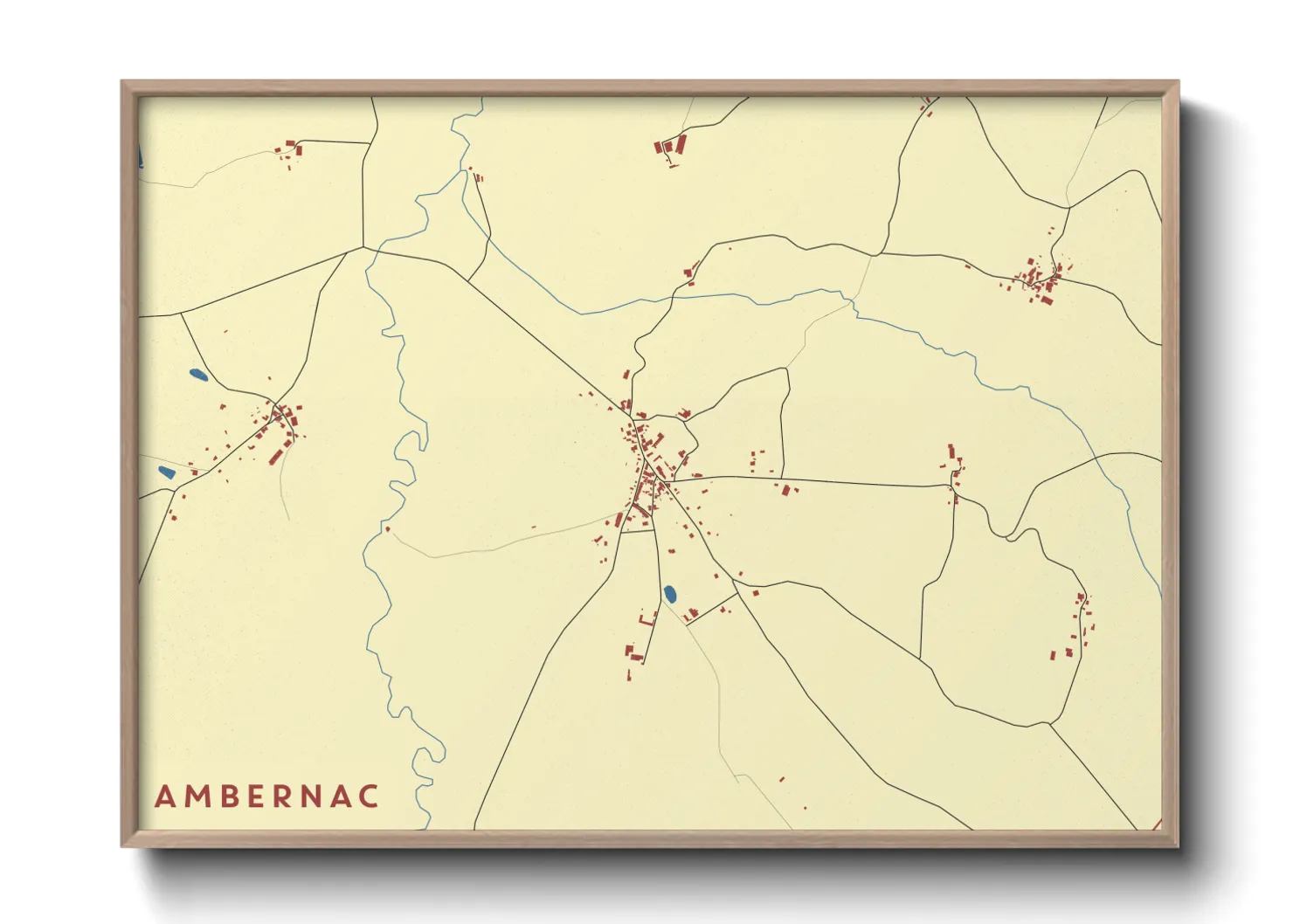 Une affiche de carte sur Ambernac