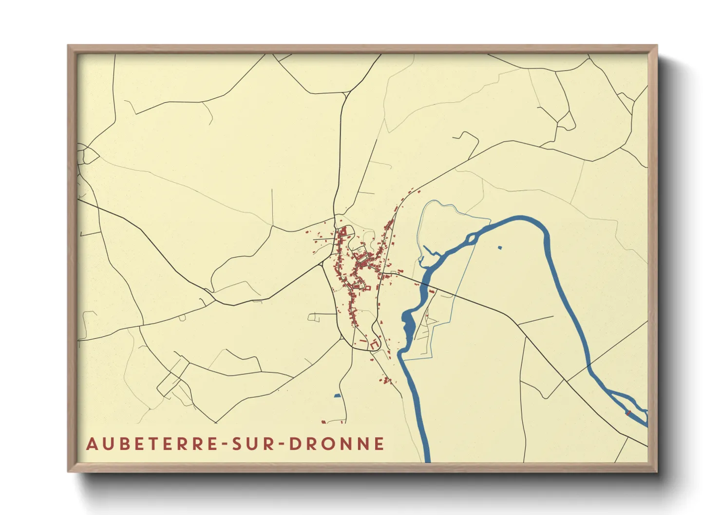 Une affiche de carte sur Aubeterre-sur-Dronne