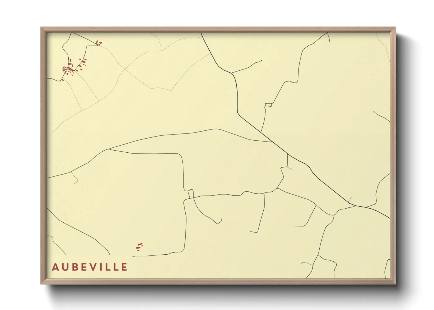 Une affiche de carte sur Aubeville