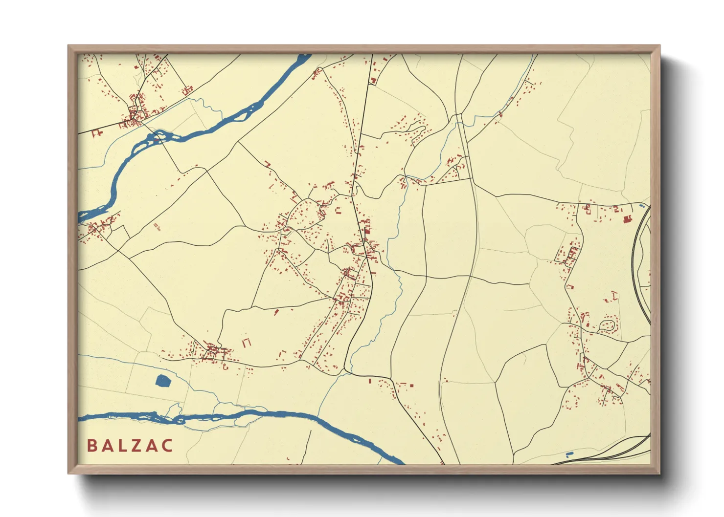 Une affiche de carte sur Balzac