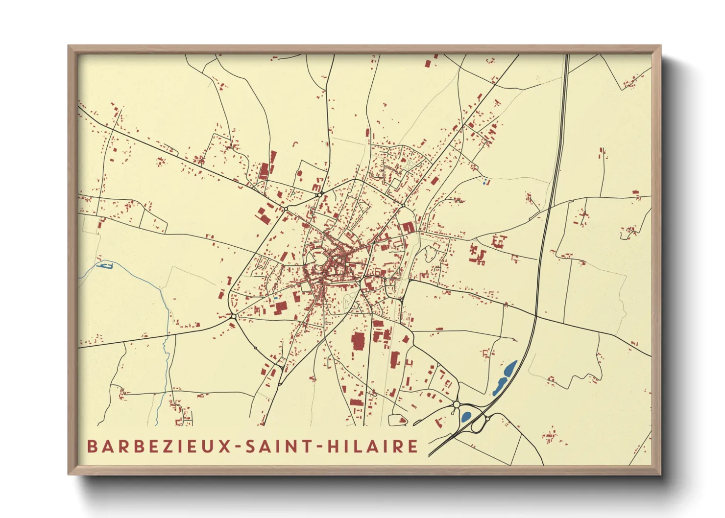 Une affiche de carte sur Barbezieux-Saint-Hilaire