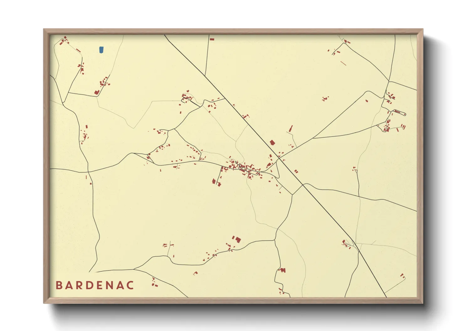 Une affiche de carte sur Bardenac