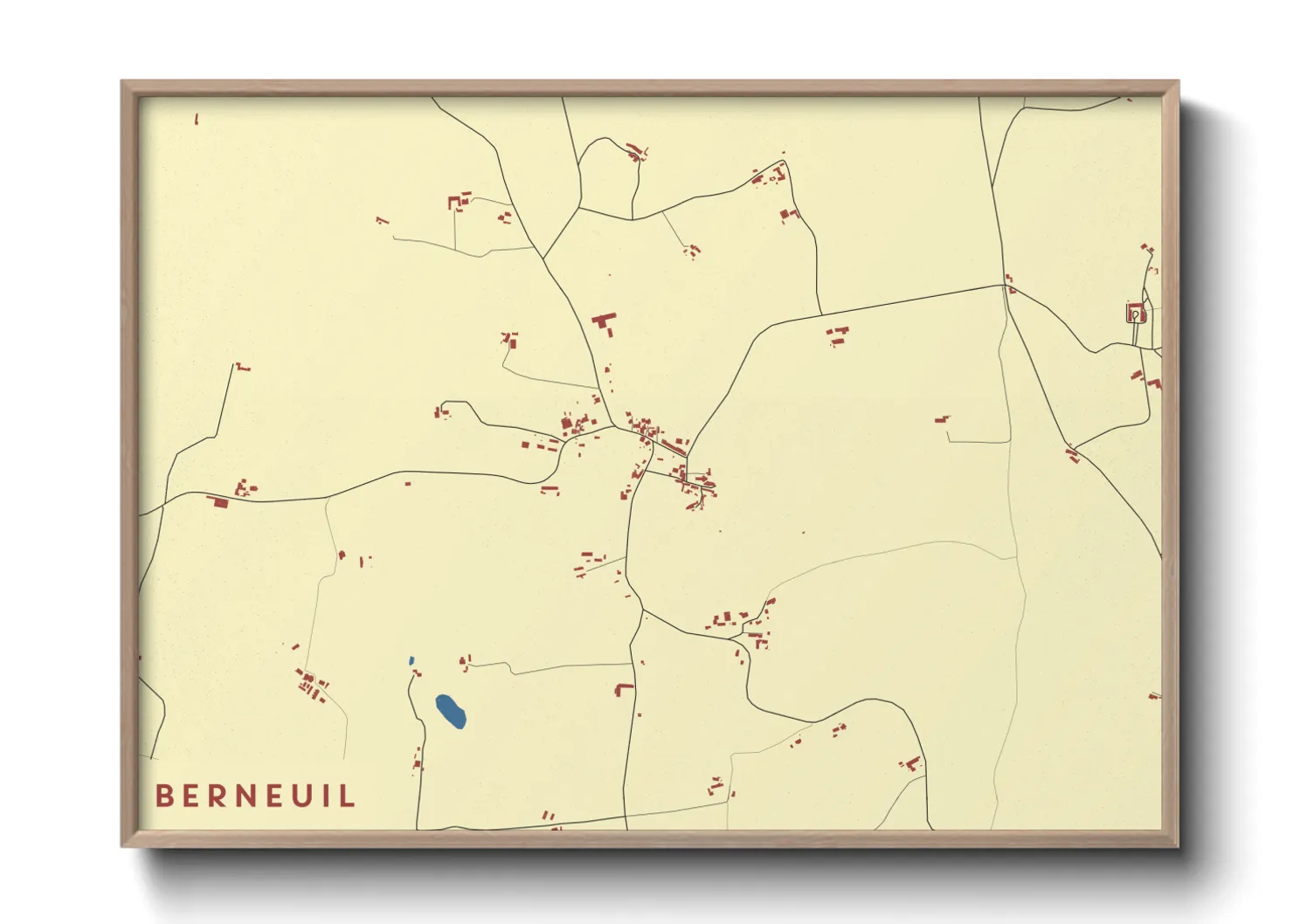 Une affiche de carte sur Berneuil