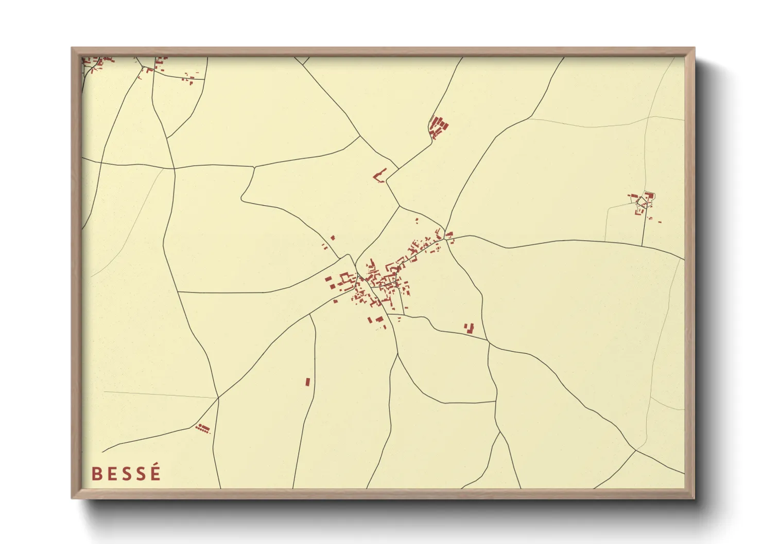 Une affiche de carte sur Bessé