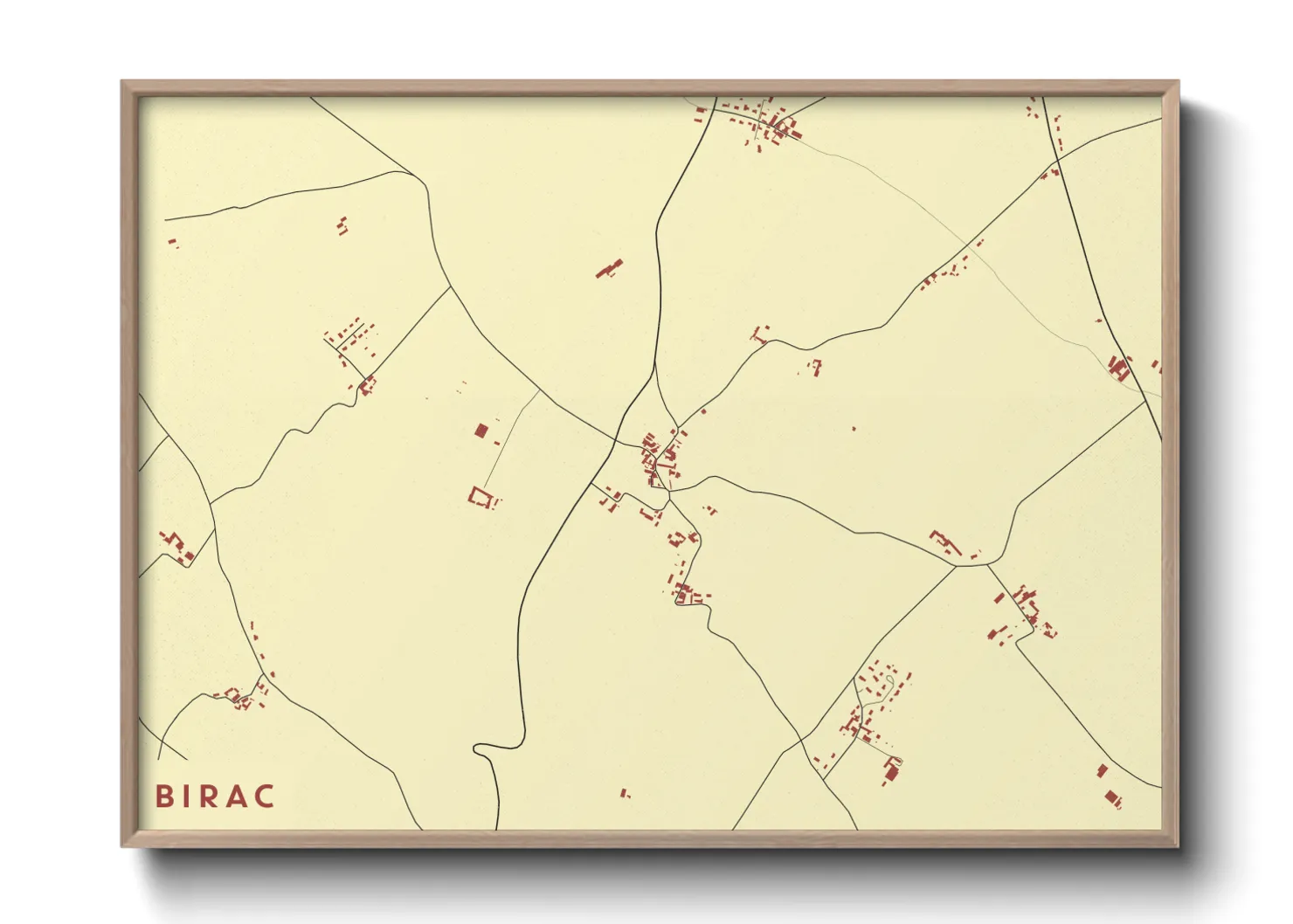 Une affiche de carte sur Birac