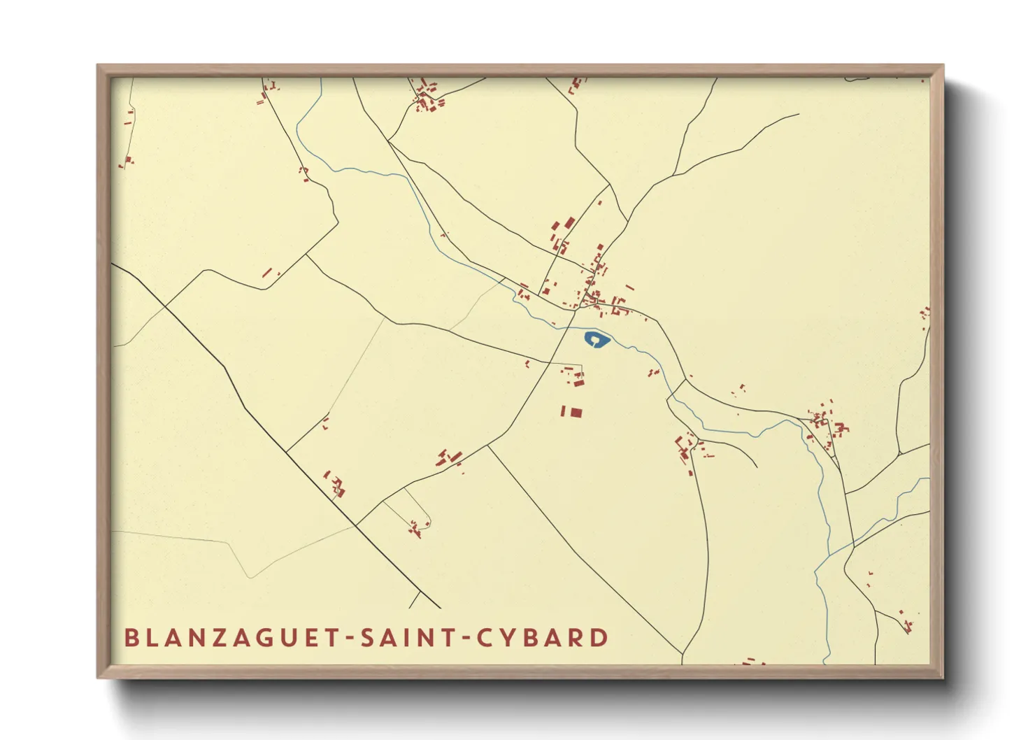 Une affiche de carte sur Blanzaguet-Saint-Cybard
