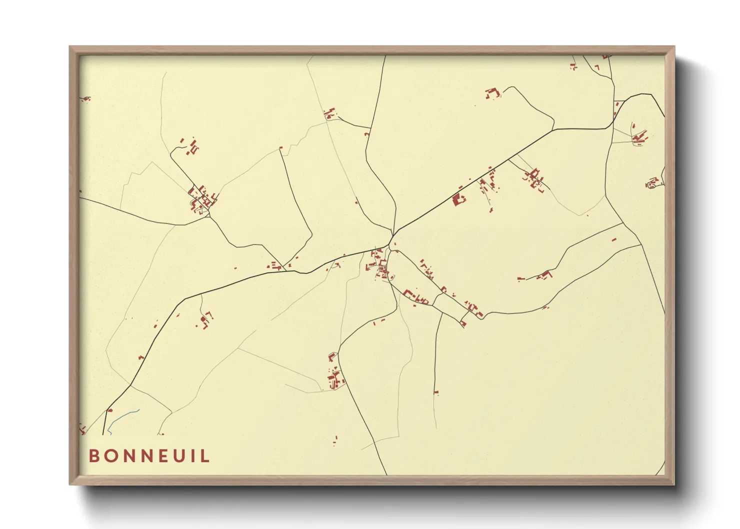 Une affiche de carte sur Bonneuil