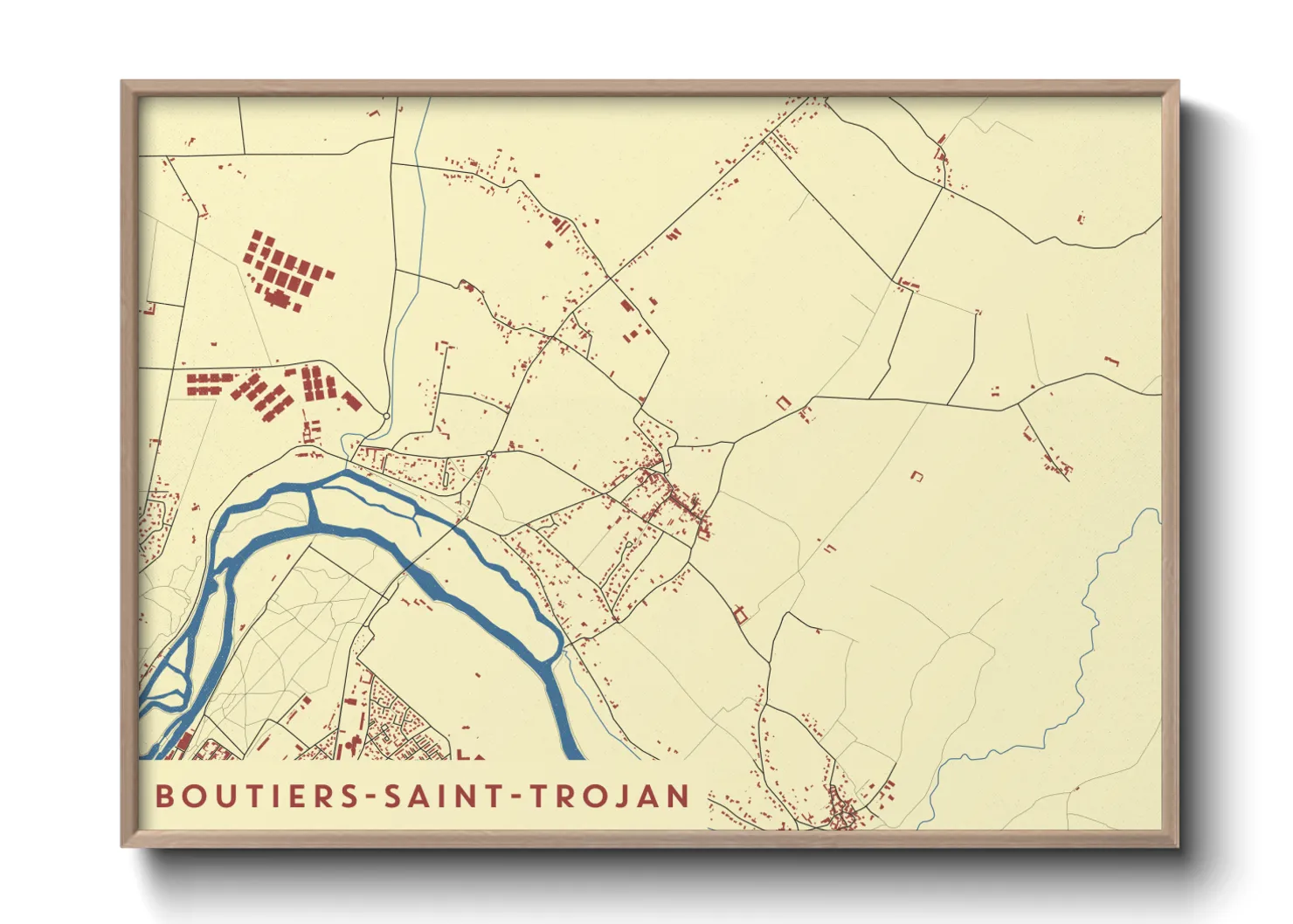 Une affiche de carte sur Boutiers-Saint-Trojan