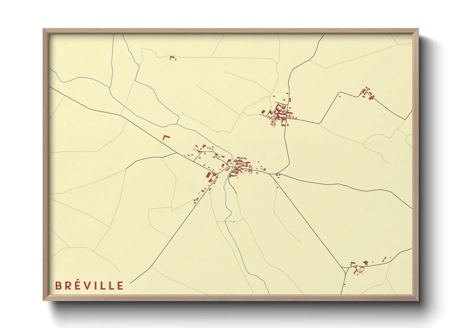 Une affiche de carte sur Bréville