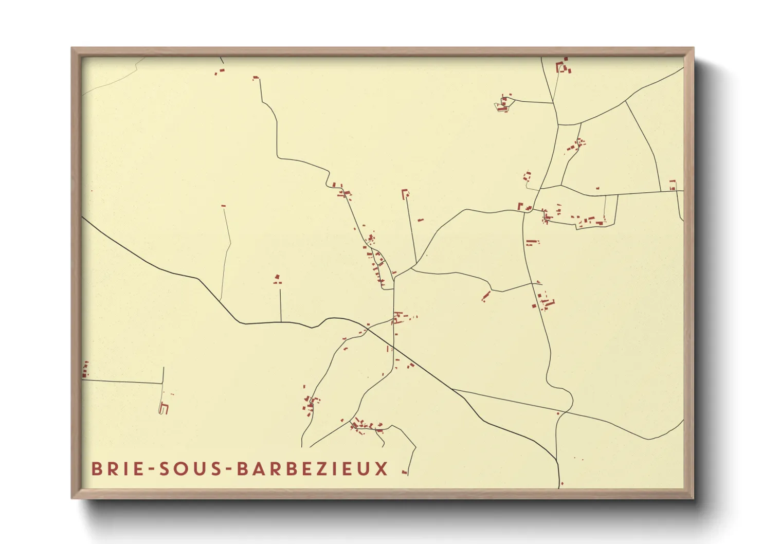 Une affiche de carte sur Brie-sous-Barbezieux