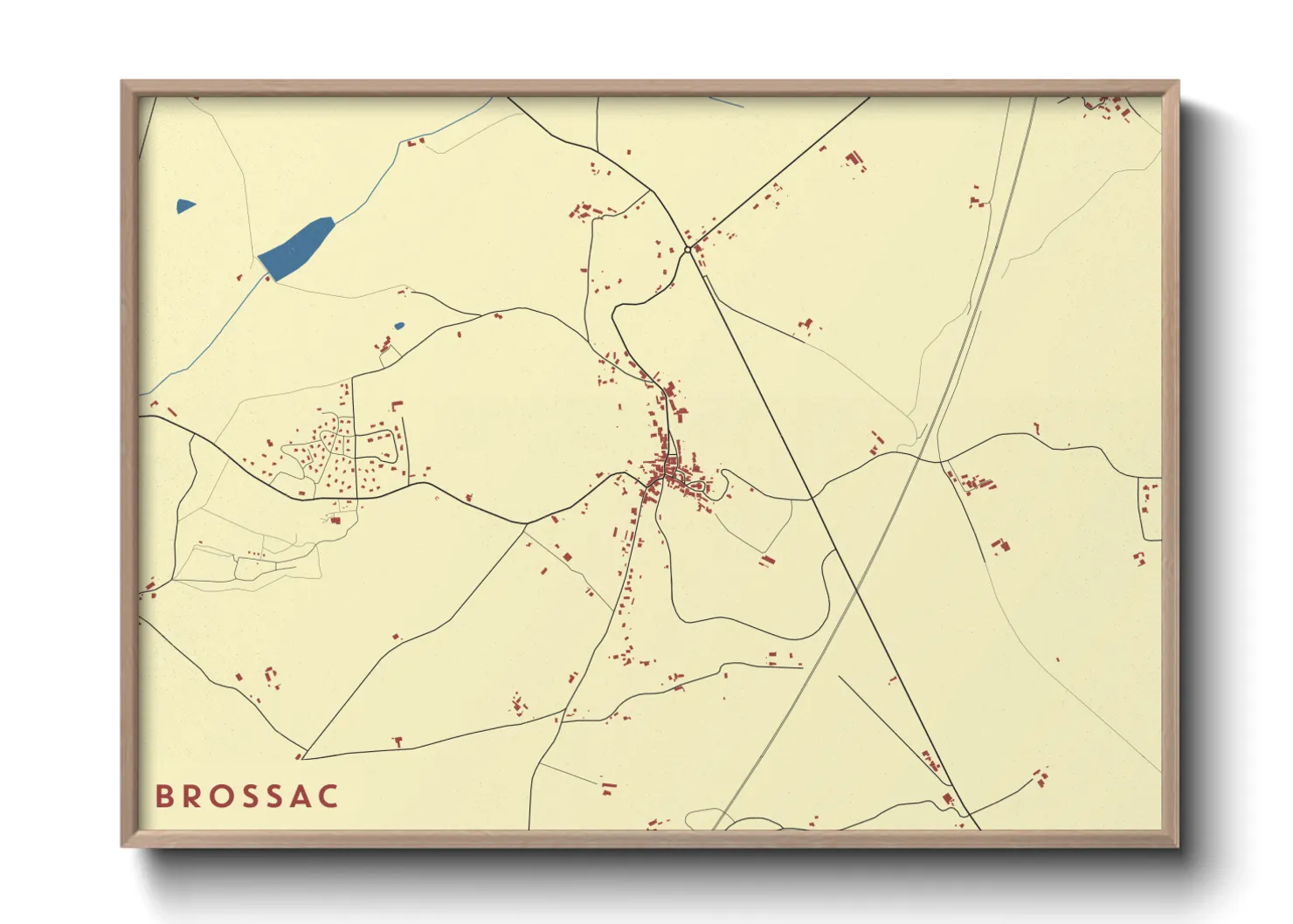 Une affiche de carte sur Brossac
