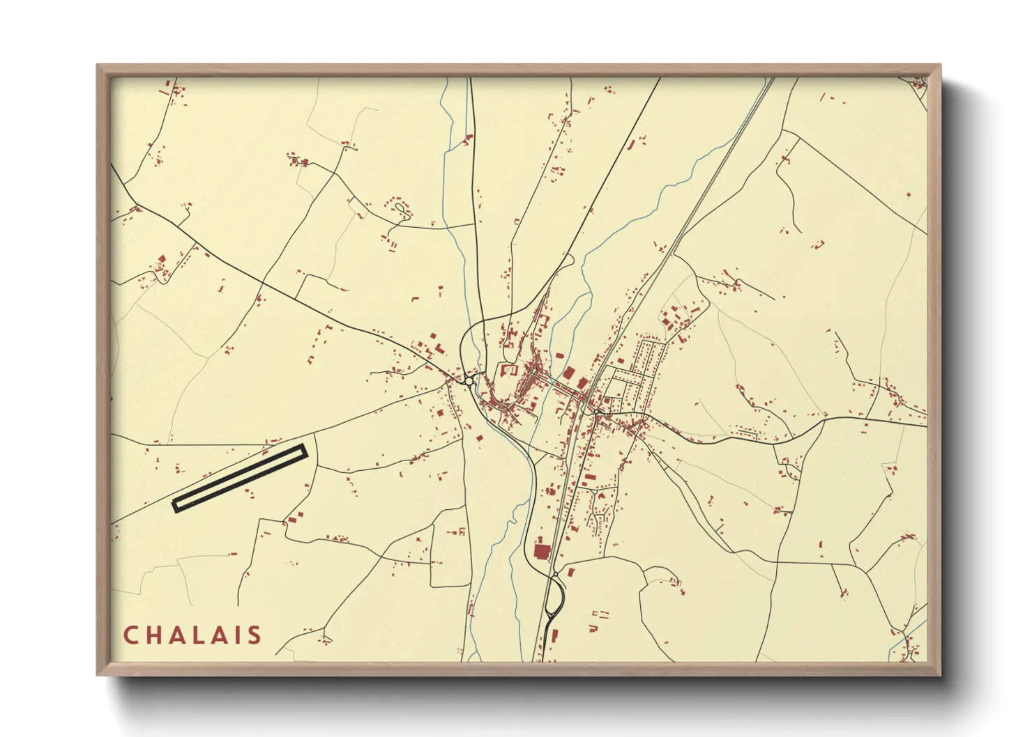 Une affiche de carte sur Chalais