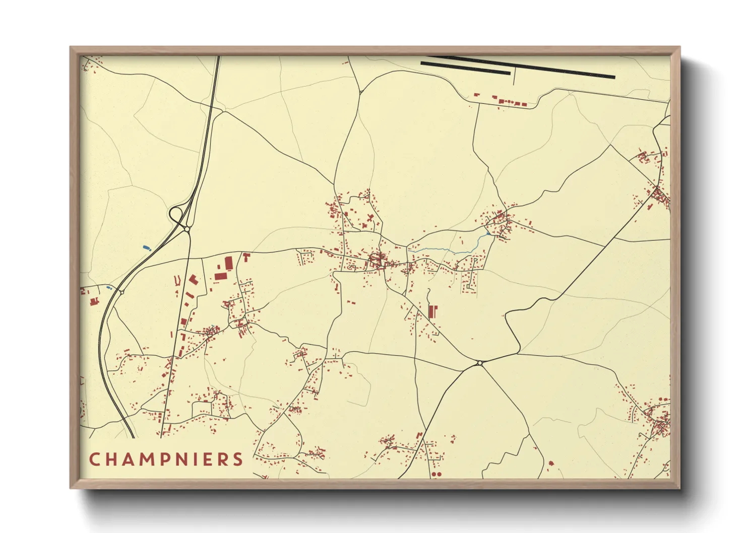 Une affiche de carte sur Champniers