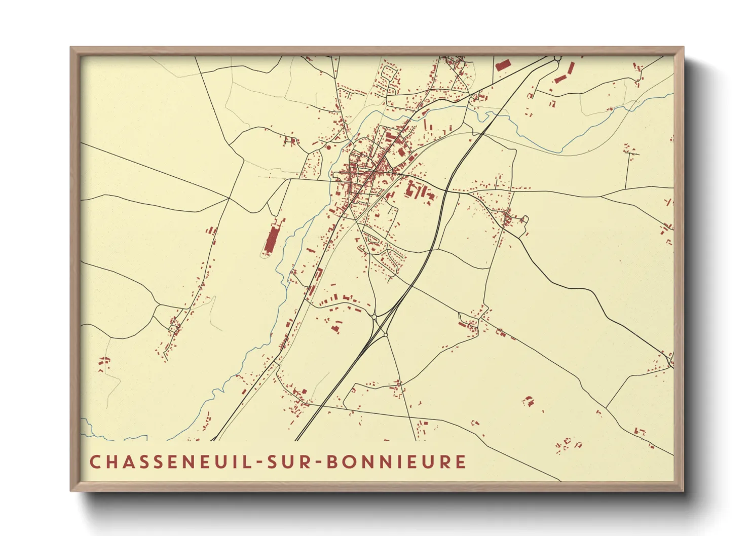 Une affiche de carte sur Chasseneuil-sur-Bonnieure