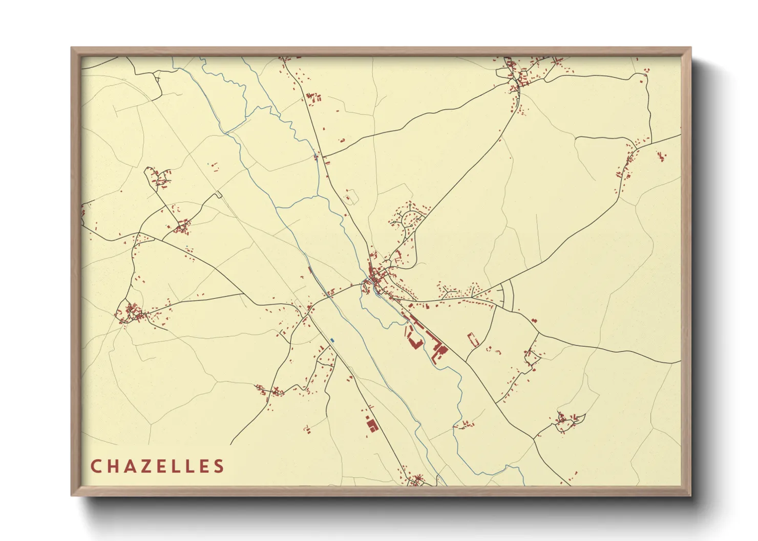 Une affiche de carte sur Chazelles