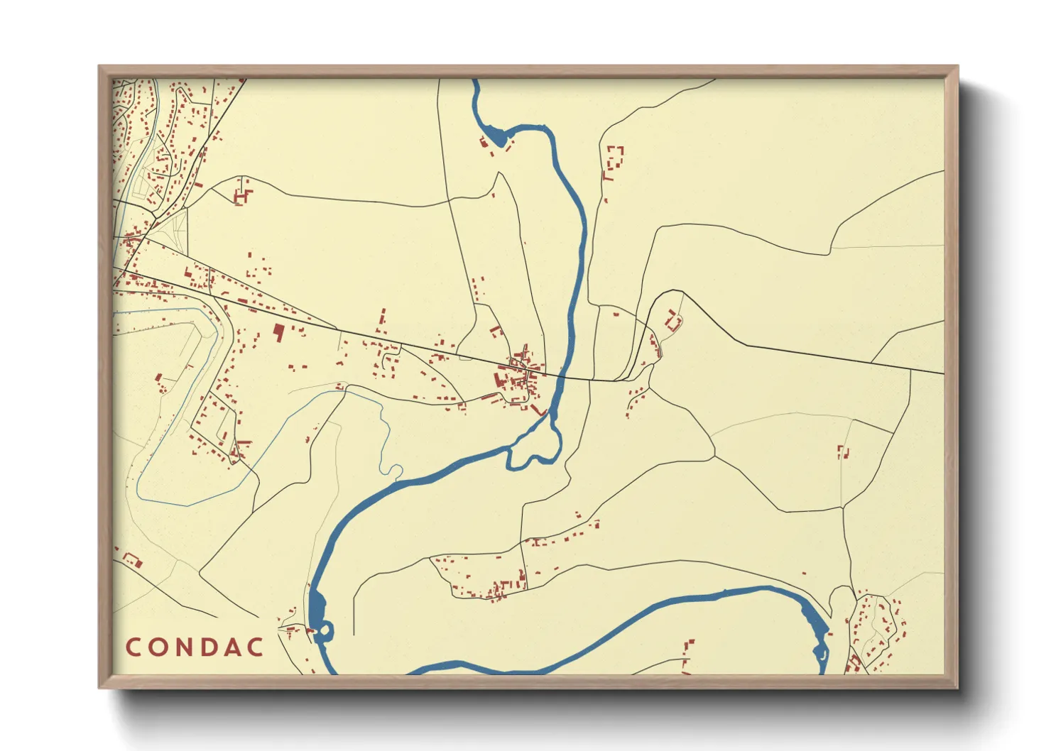 Une affiche de carte sur Condac