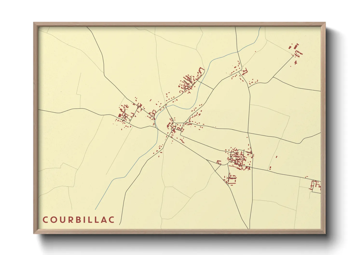 Une affiche de carte sur Courbillac