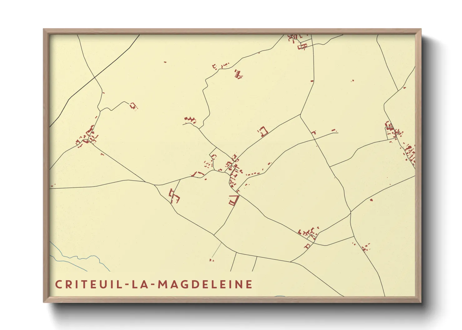 Une affiche de carte sur Criteuil-la-Magdeleine