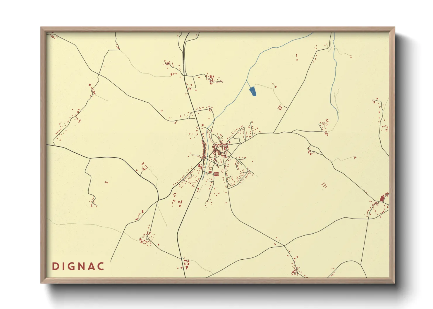 Une affiche de carte sur Dignac