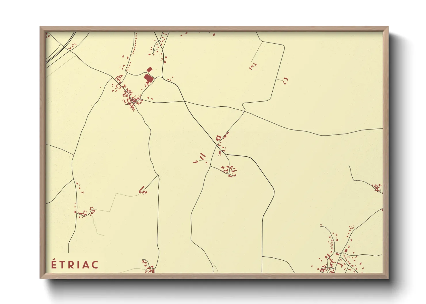 Une affiche de carte sur Étriac