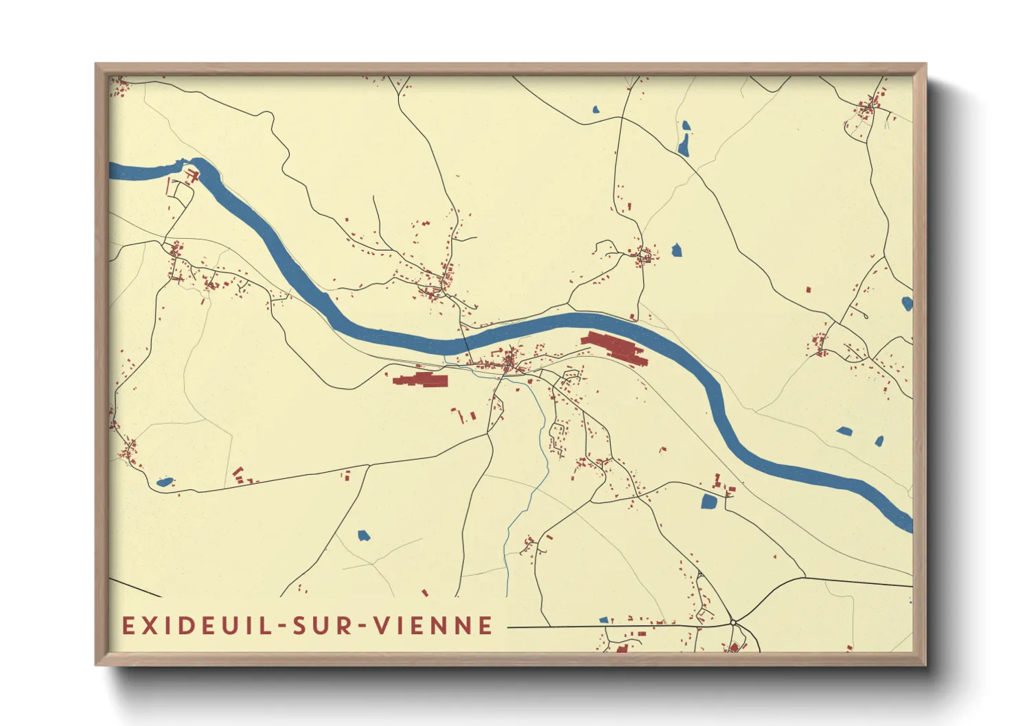 Une affiche de carte sur Exideuil-sur-Vienne