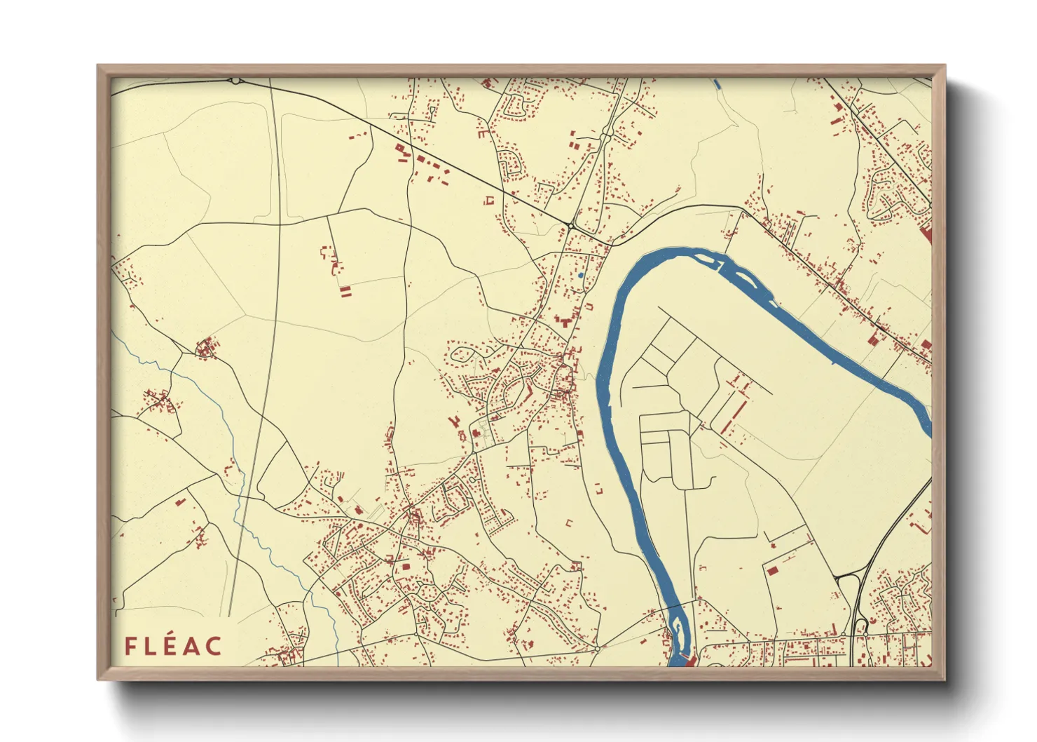 Une affiche de carte sur Fléac