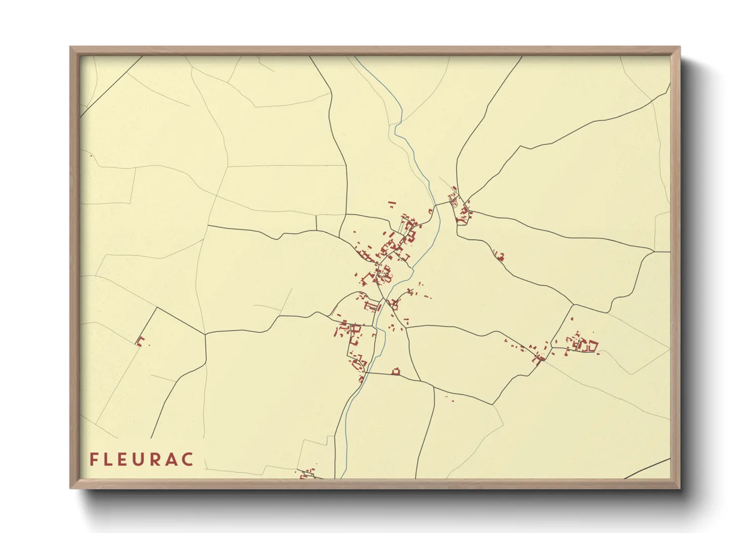 Une affiche de carte sur Fleurac