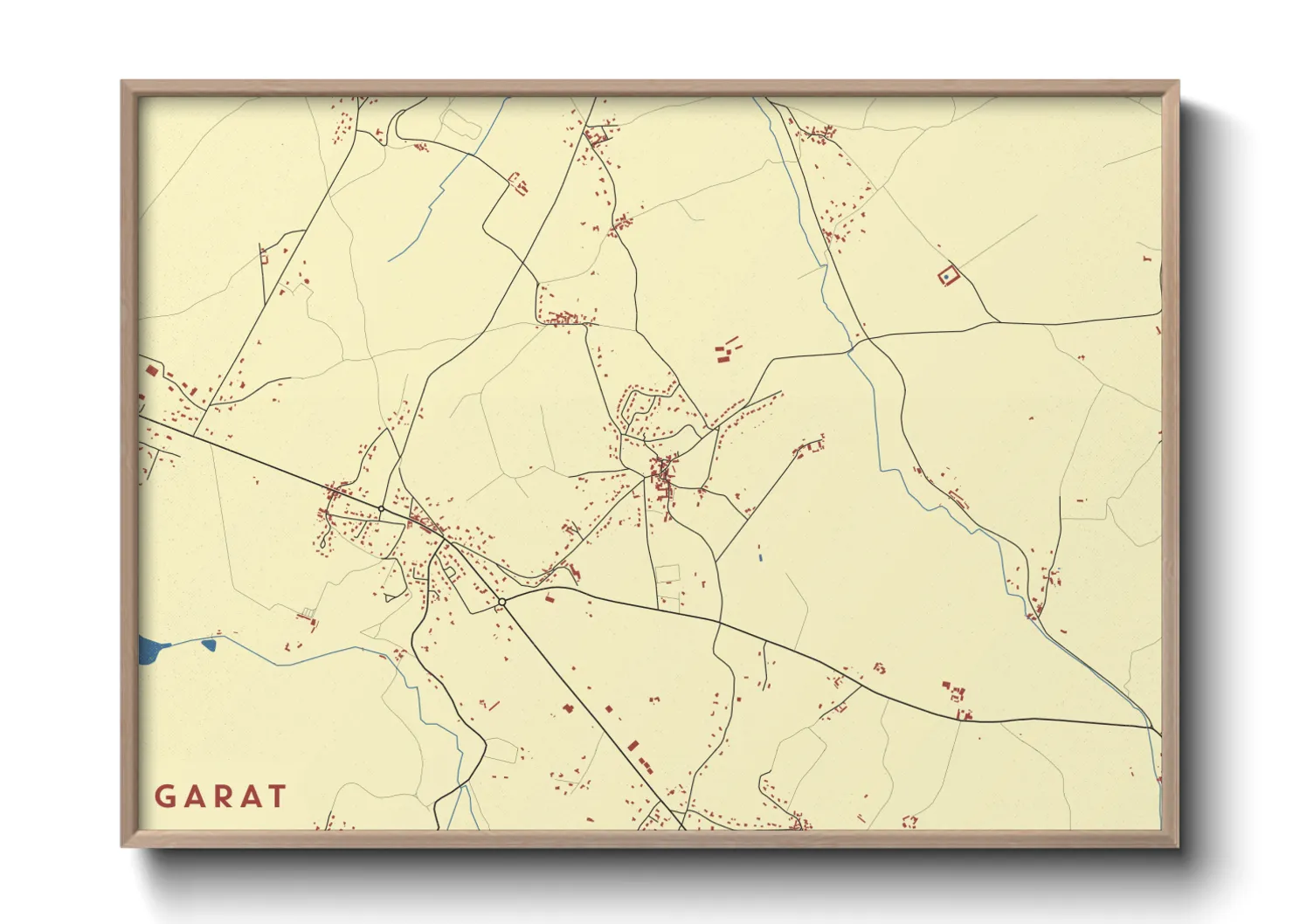 Une affiche de carte sur Garat