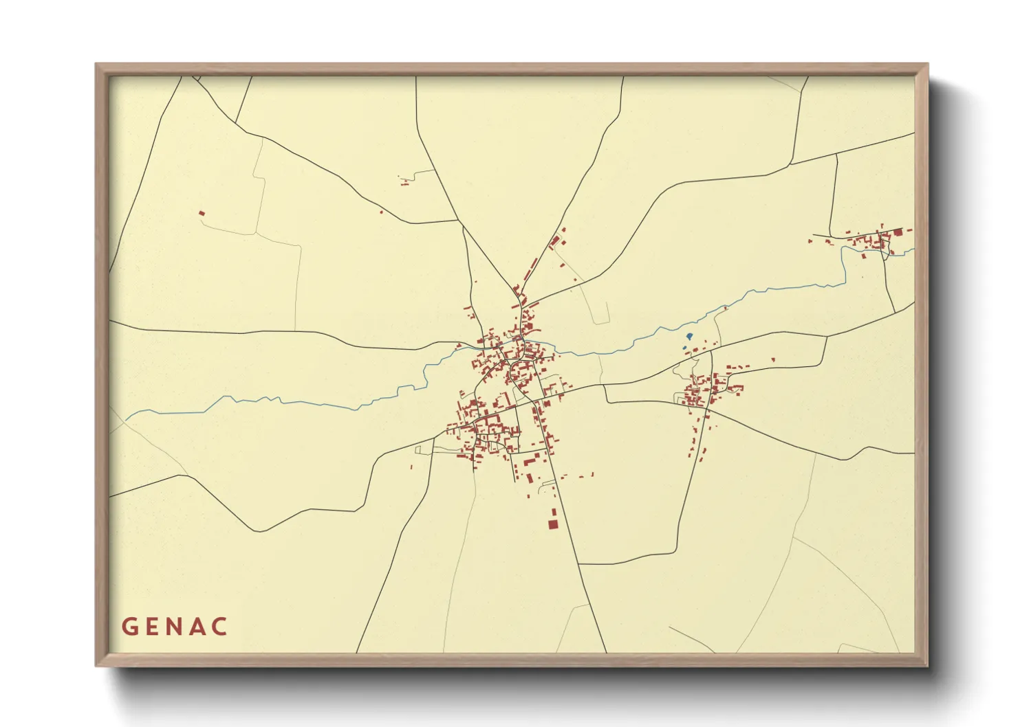 Une affiche de carte sur Genac