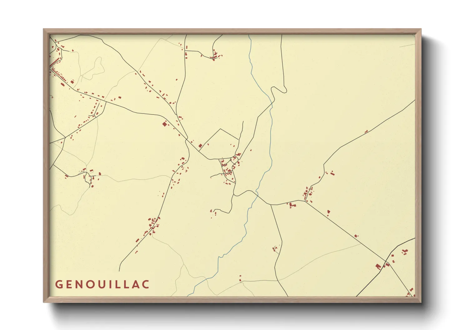 Une affiche de carte sur Genouillac