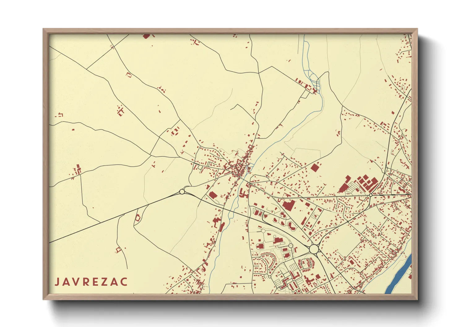 Une affiche de carte sur Javrezac
