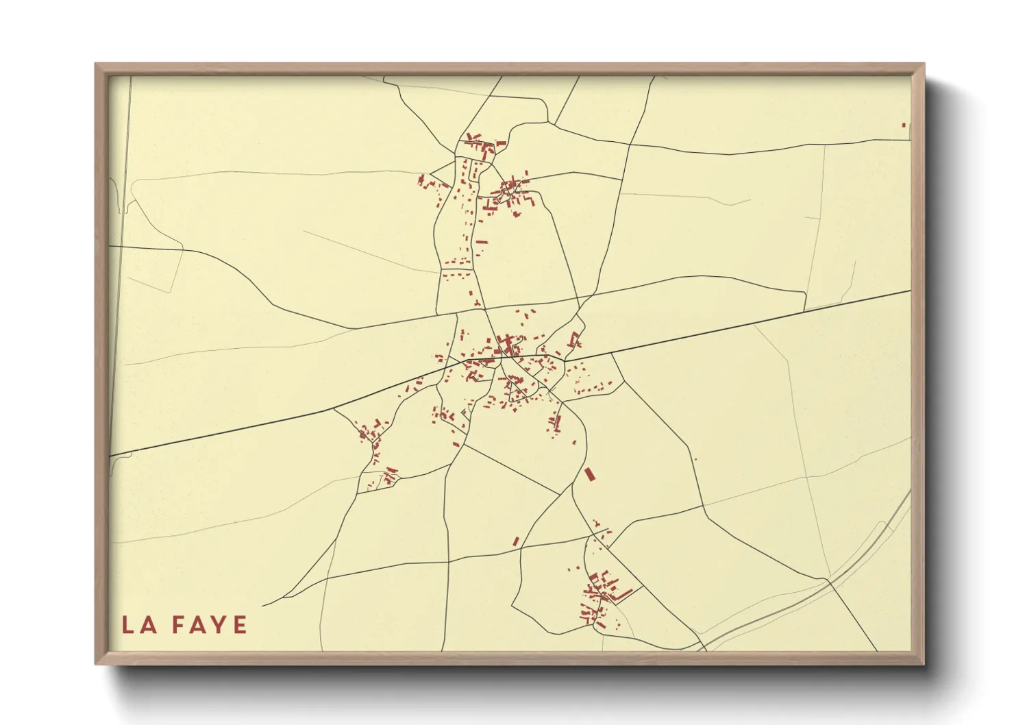 Une affiche de carte sur La Faye