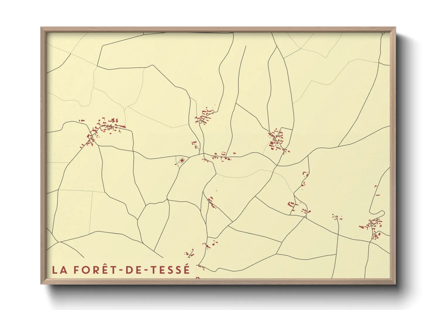 Une affiche de carte sur La Forêt-de-Tessé