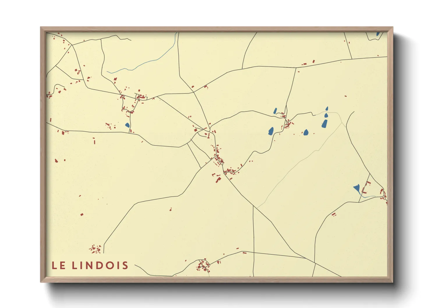 Une affiche de carte sur Le Lindois