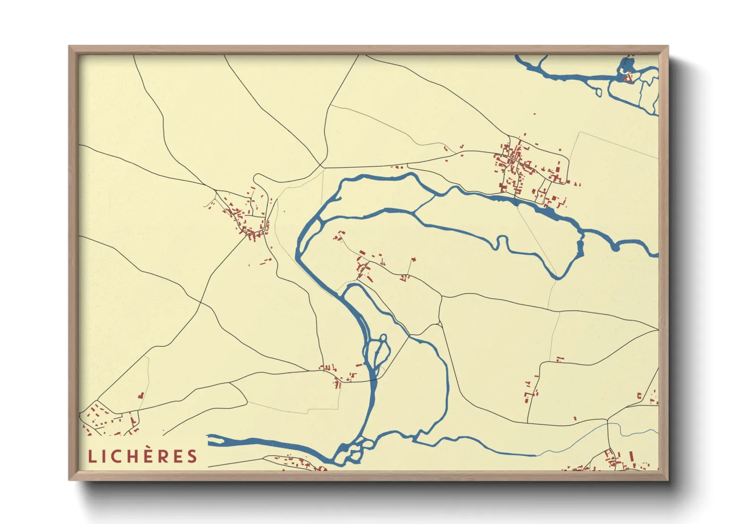 Une affiche de carte sur Lichères