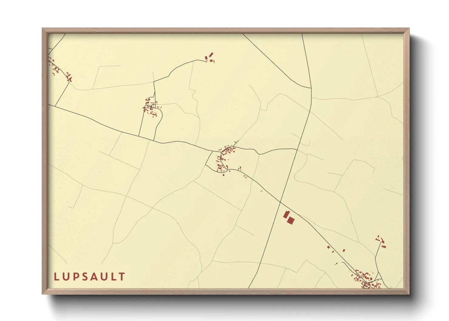 Une affiche de carte sur Lupsault