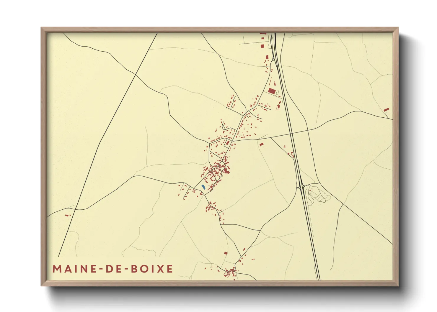 Une affiche de carte sur Maine-de-Boixe