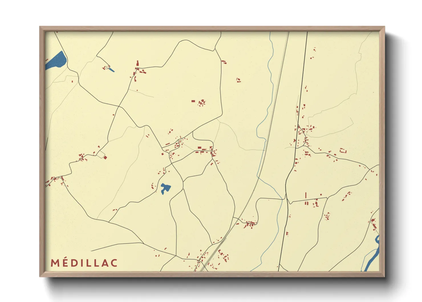 Une affiche de carte sur Médillac