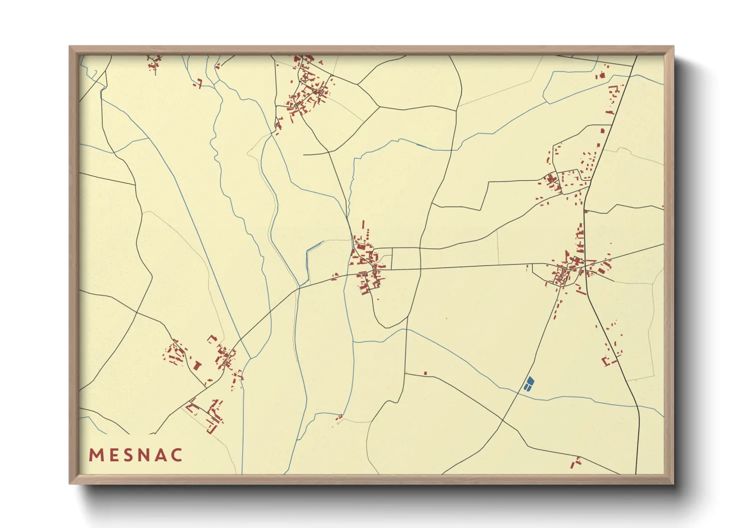 Une affiche de carte sur Mesnac