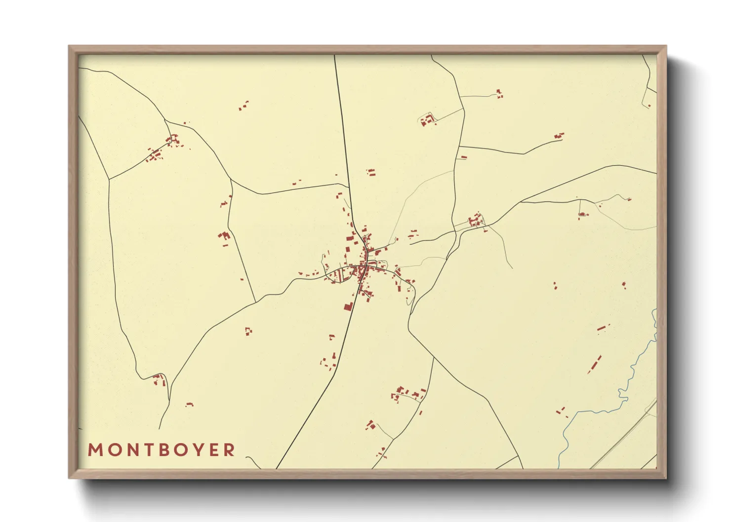 Une affiche de carte sur Montboyer