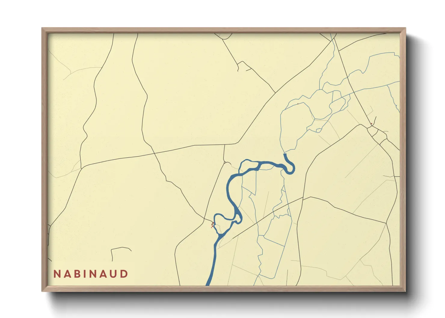 Une affiche de carte sur Nabinaud