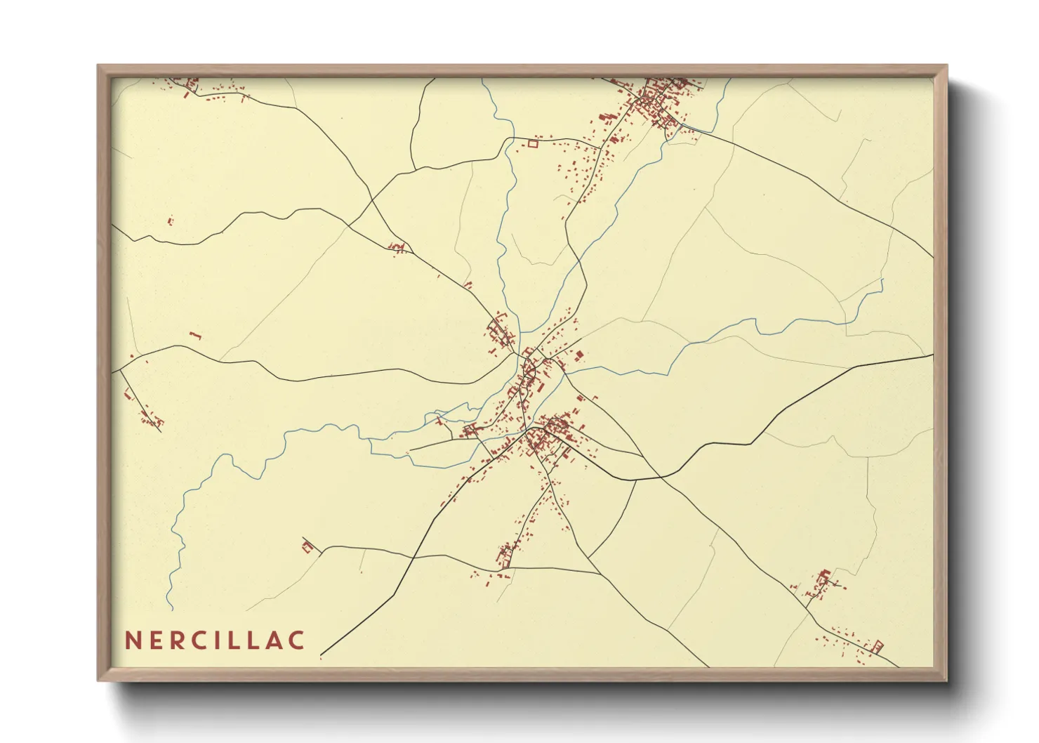 Une affiche de carte sur Nercillac