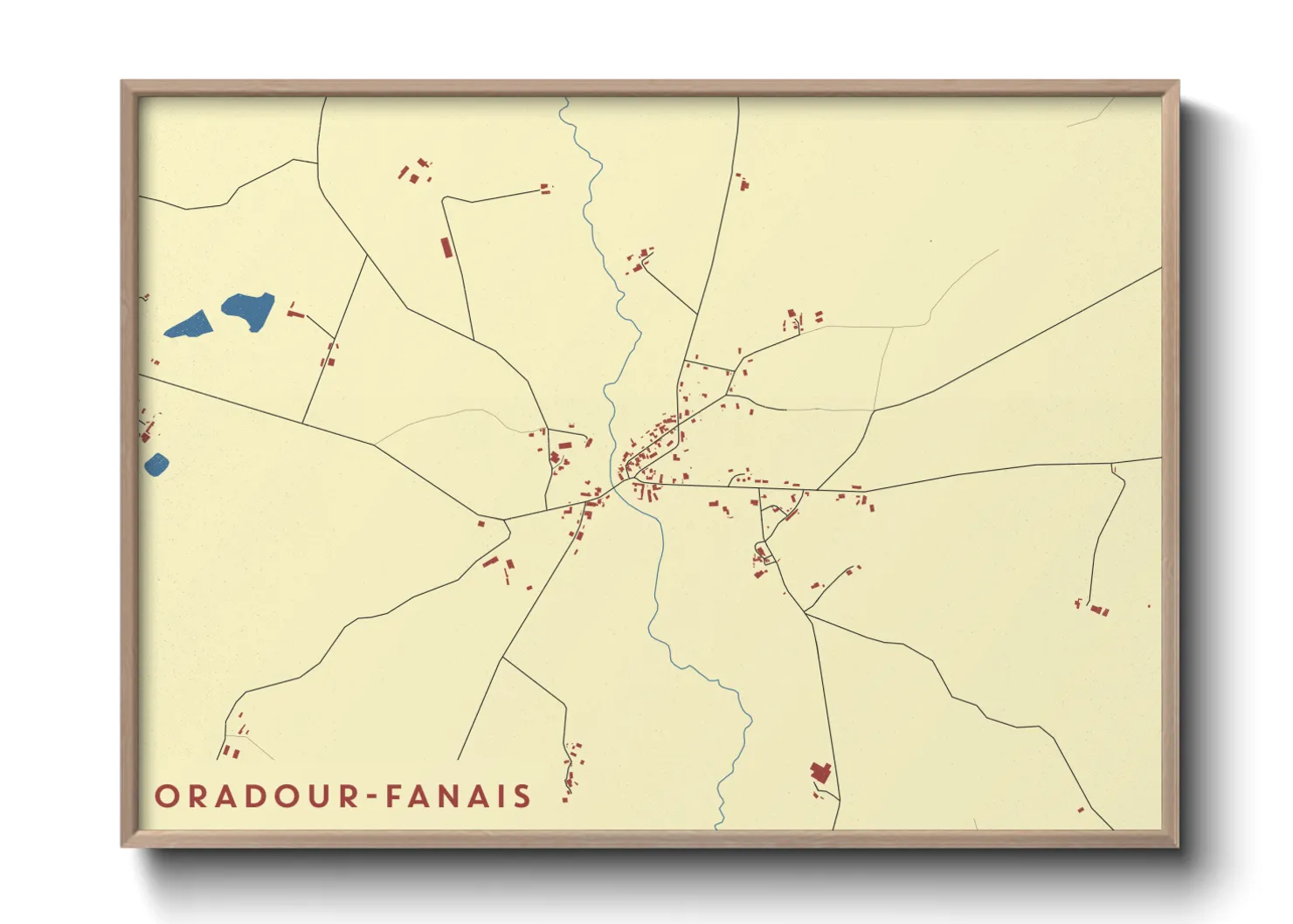 Une affiche de carte sur Oradour-Fanais