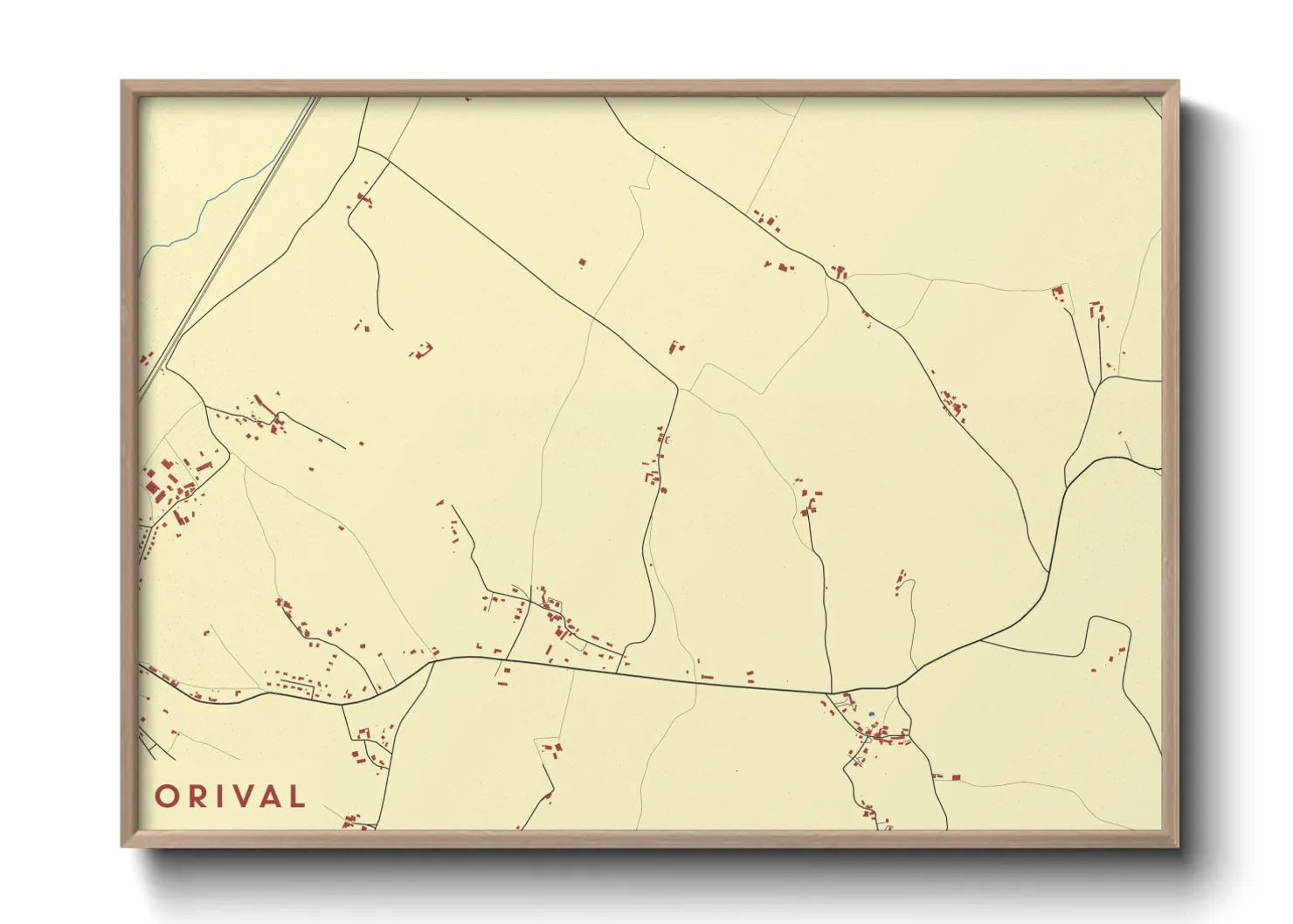 Une affiche de carte sur Orival