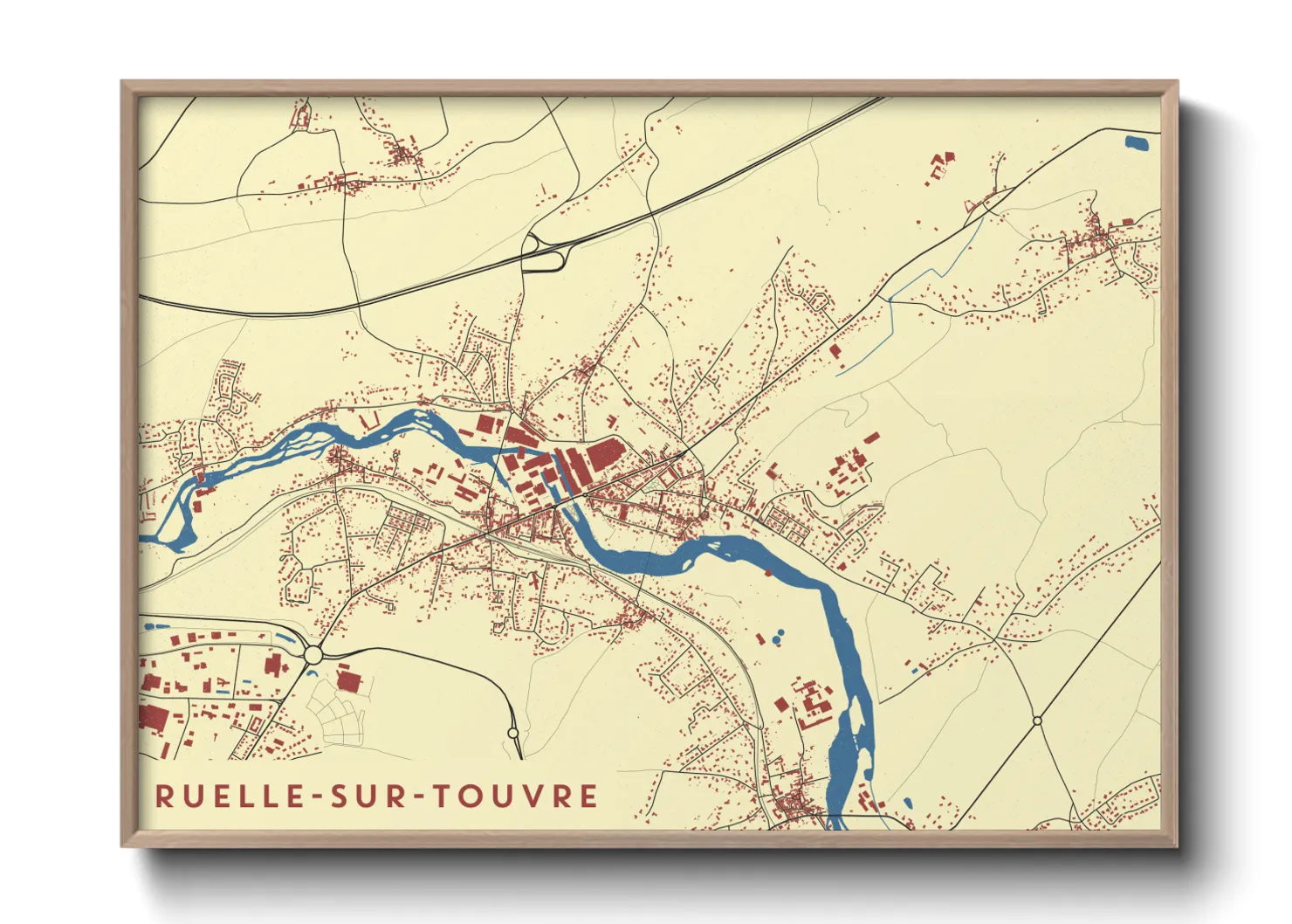 Une affiche de carte sur Ruelle-sur-Touvre