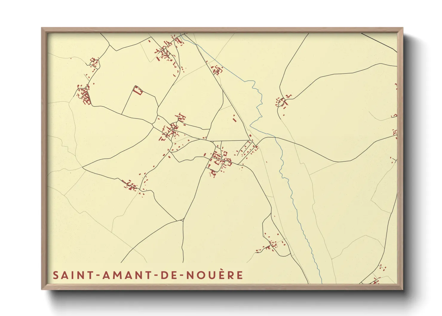 Une affiche de carte sur Saint-Amant-de-Nouère