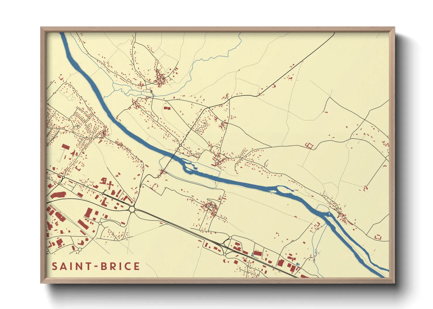 Une affiche de carte sur Saint-Brice