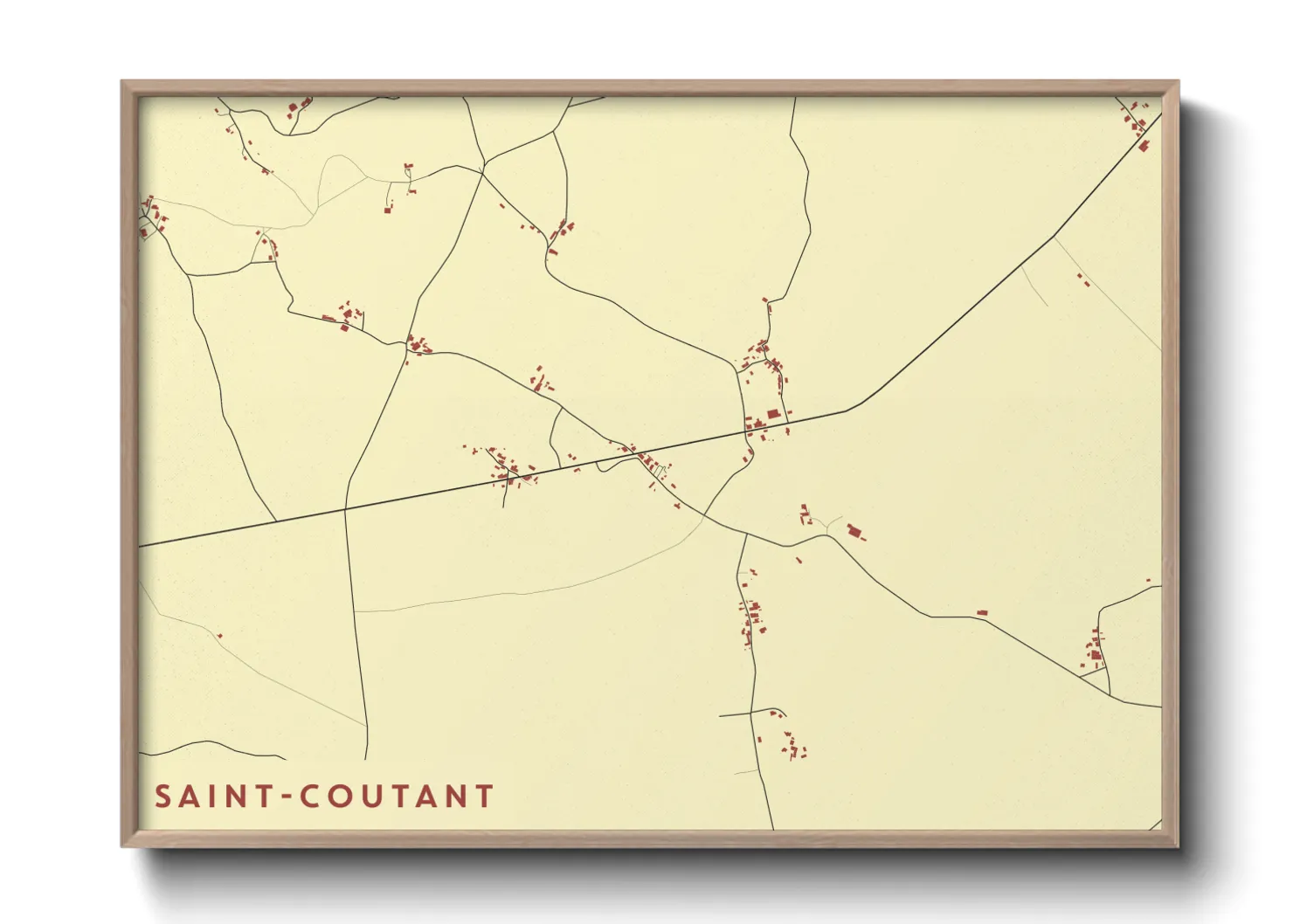Une affiche de carte sur Saint-Coutant