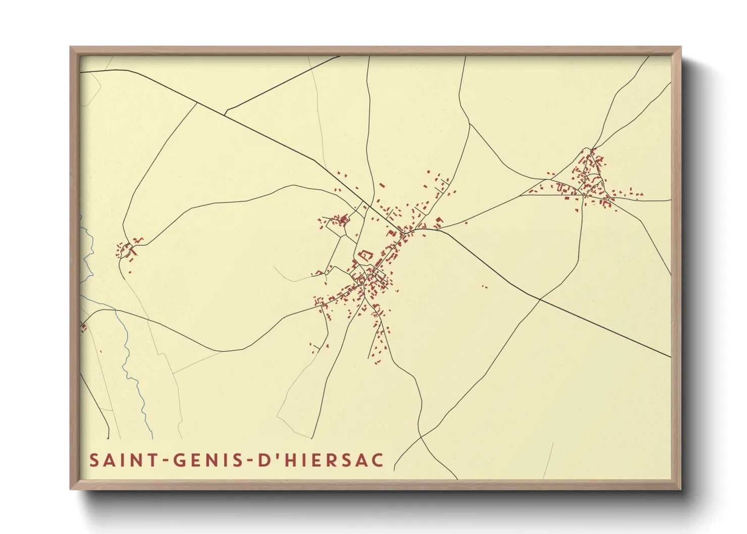 Une affiche de carte sur Saint-Genis-d'Hiersac